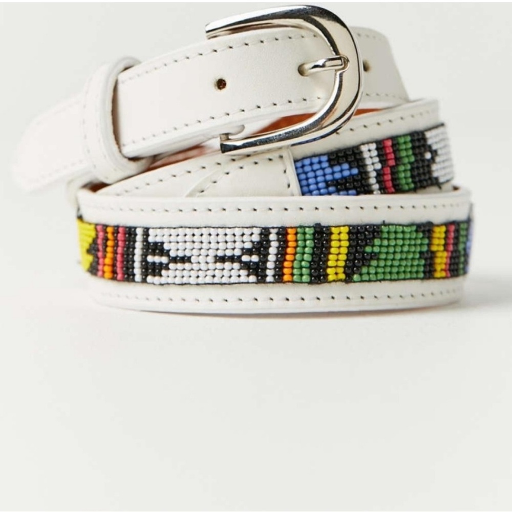 Urban Outfitters Small Leather Cassidy Beaded Western Belt